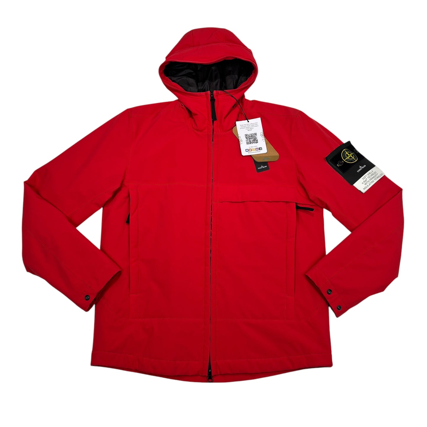 Stone Island Red Soft Shell-R e.dye Technology with Primaloft Insulation Technology Jacket