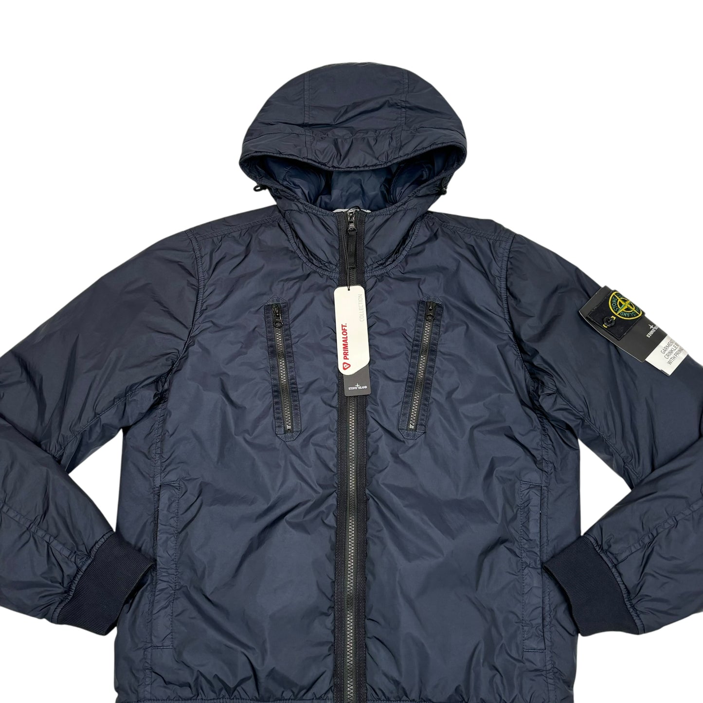 Stone Island Navy Blue Garment Dyed Crinkle Reps NY with Primaloft-TC insulation Jacket