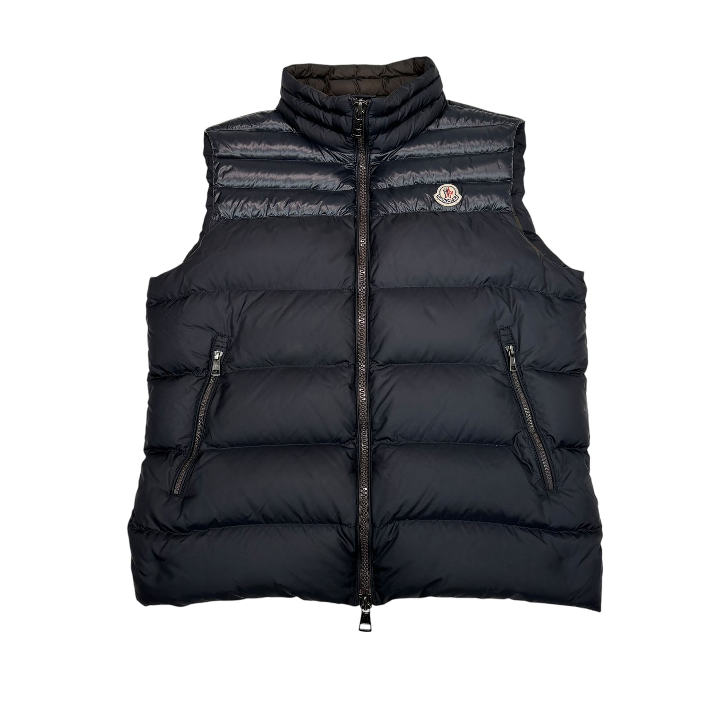 Moncler Navy Blue Padded Regular Patch Gilet