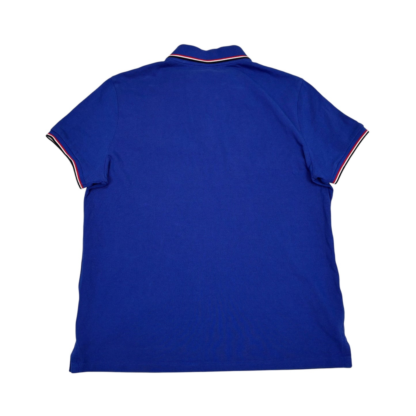 Moncler Blue Patch Logo Striped Polo Shirt