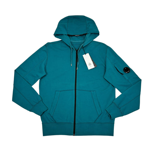 CP Company Blue Single Goggle Zip Up Hoodie