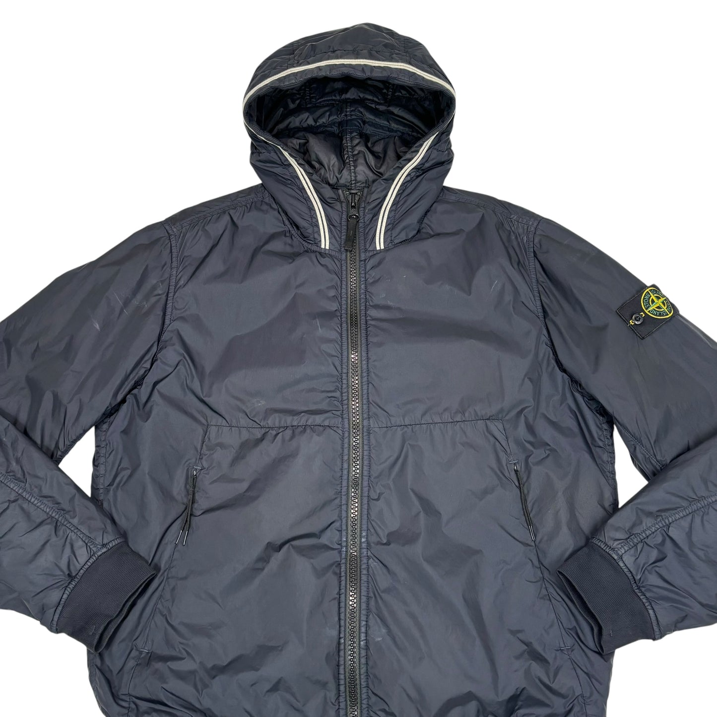 Stone Island Navy Blue Garment Dyed Crinkle Reps NY with Primaloft-TC Jacket