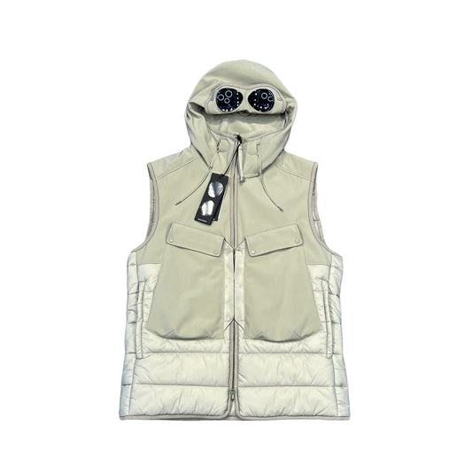 CP Company beige Shell-R Goggle Hood Gilet