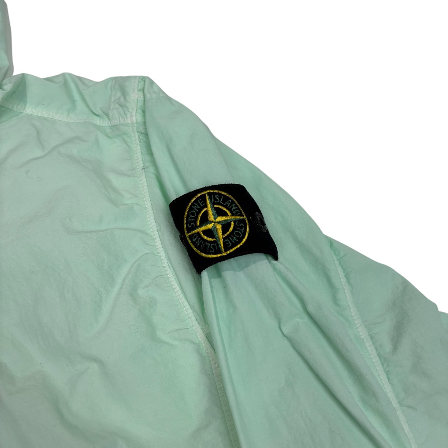 Stone Island Mint Green Pocket Detail Hooded Smock Overshirt jacket