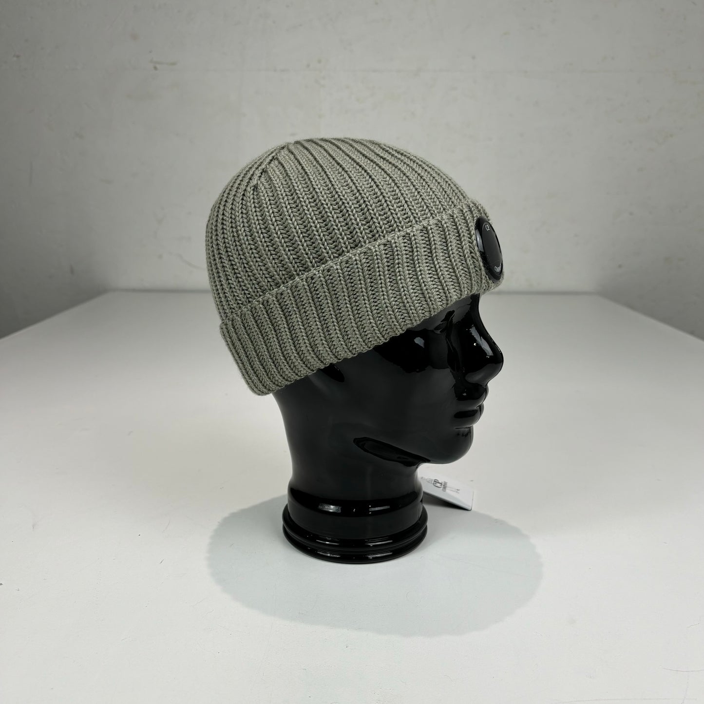 CP Company Silver Sage Single Goggle Knitted Woollen Beanie