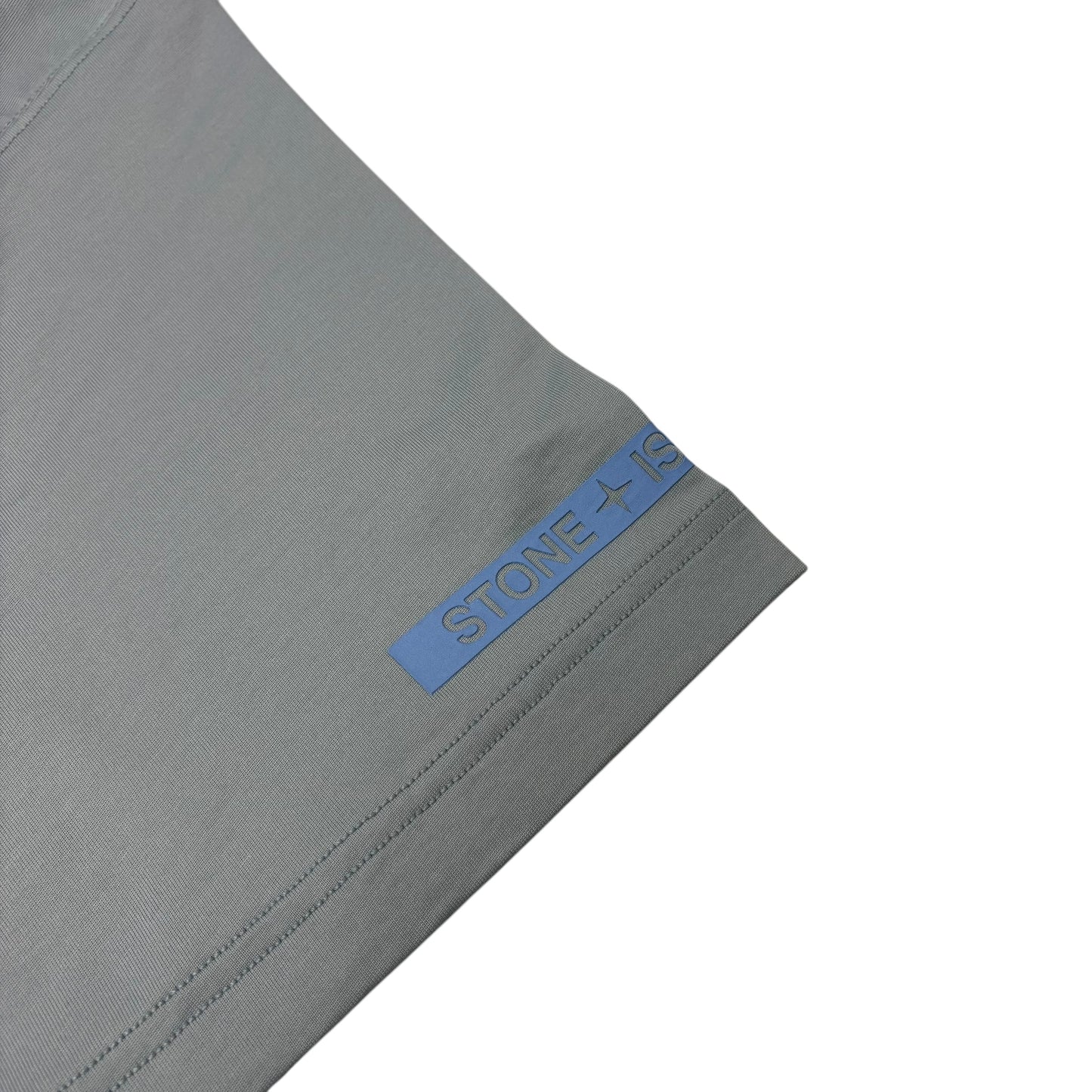 Stone Island Ice Blue Logo Print Design TShirt