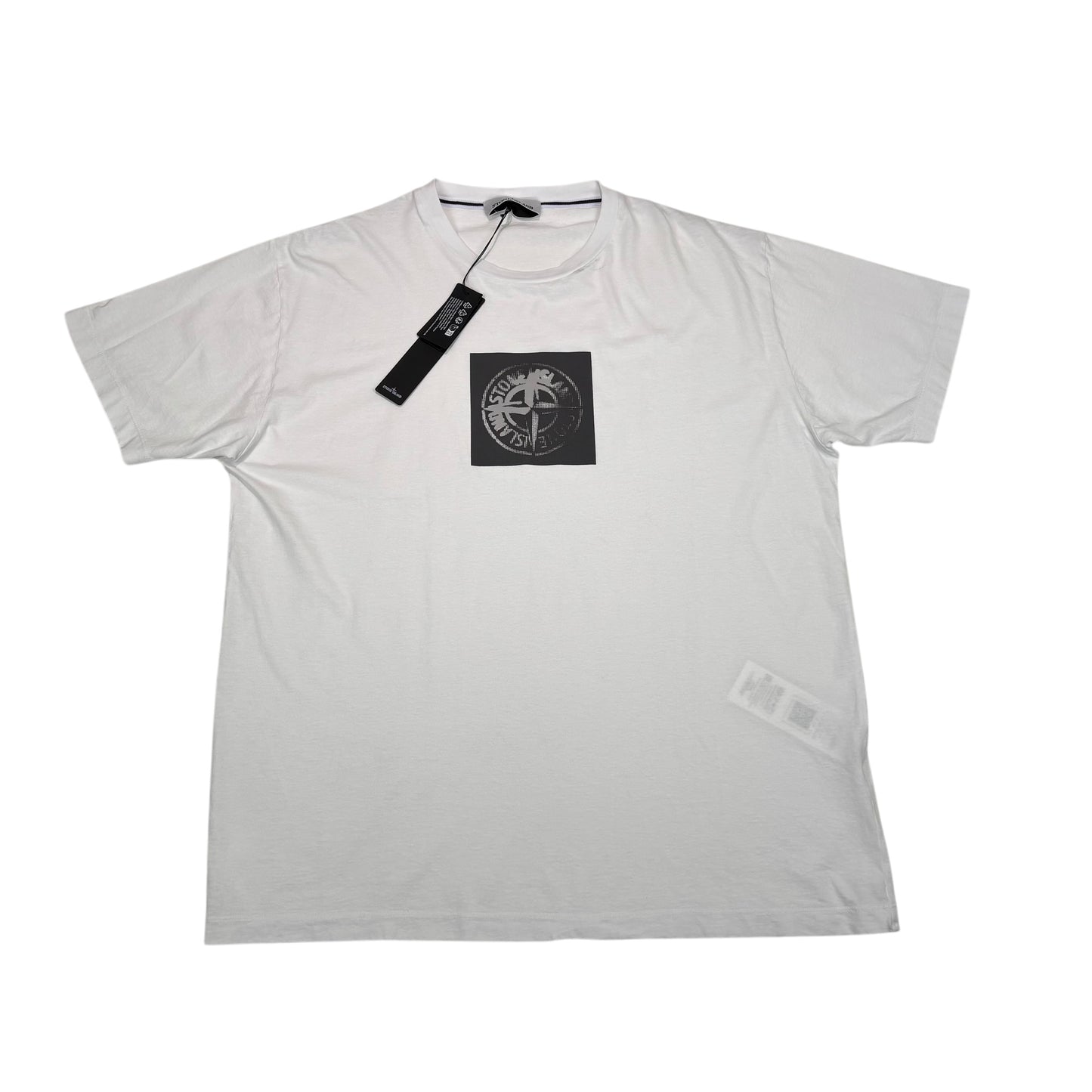 Stone Island White Institutional One Badge Print Tshirt