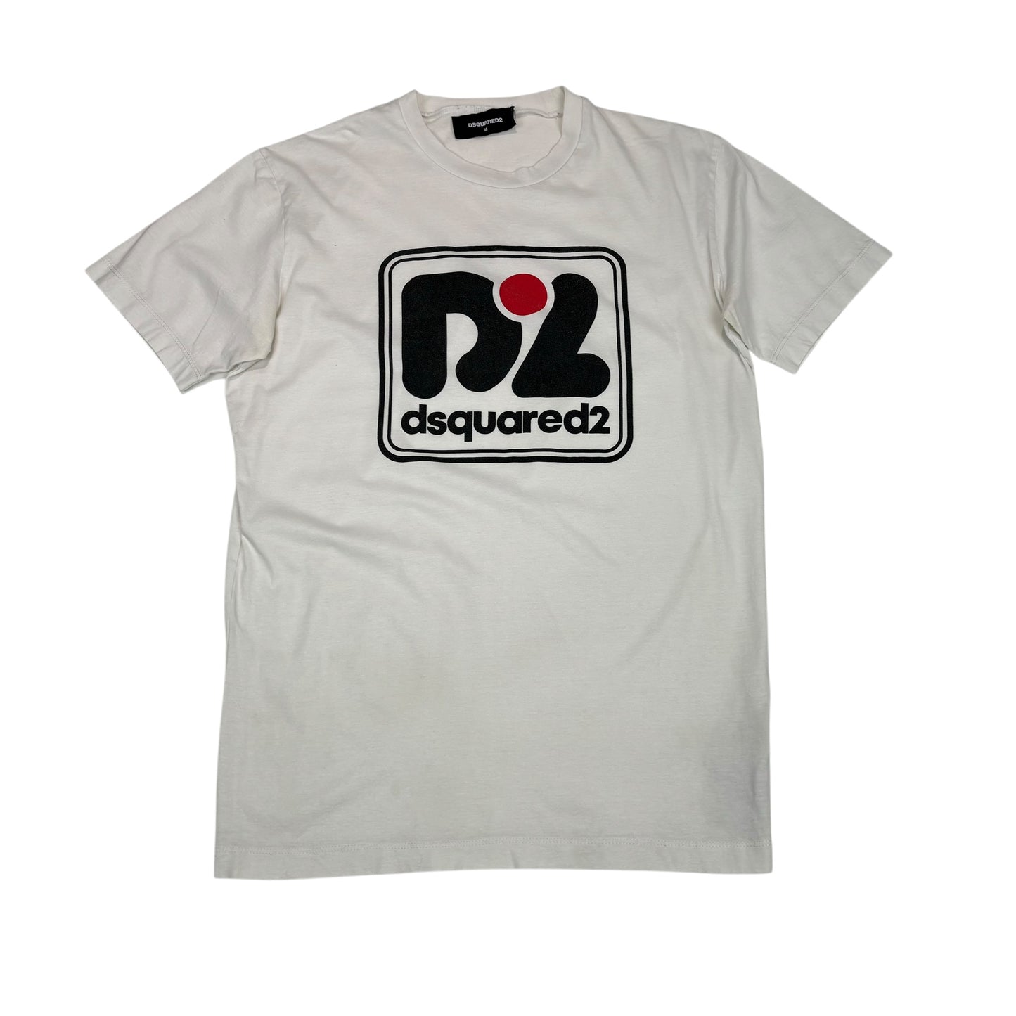 Dsquared2 White D2 Graphic Design TShirt