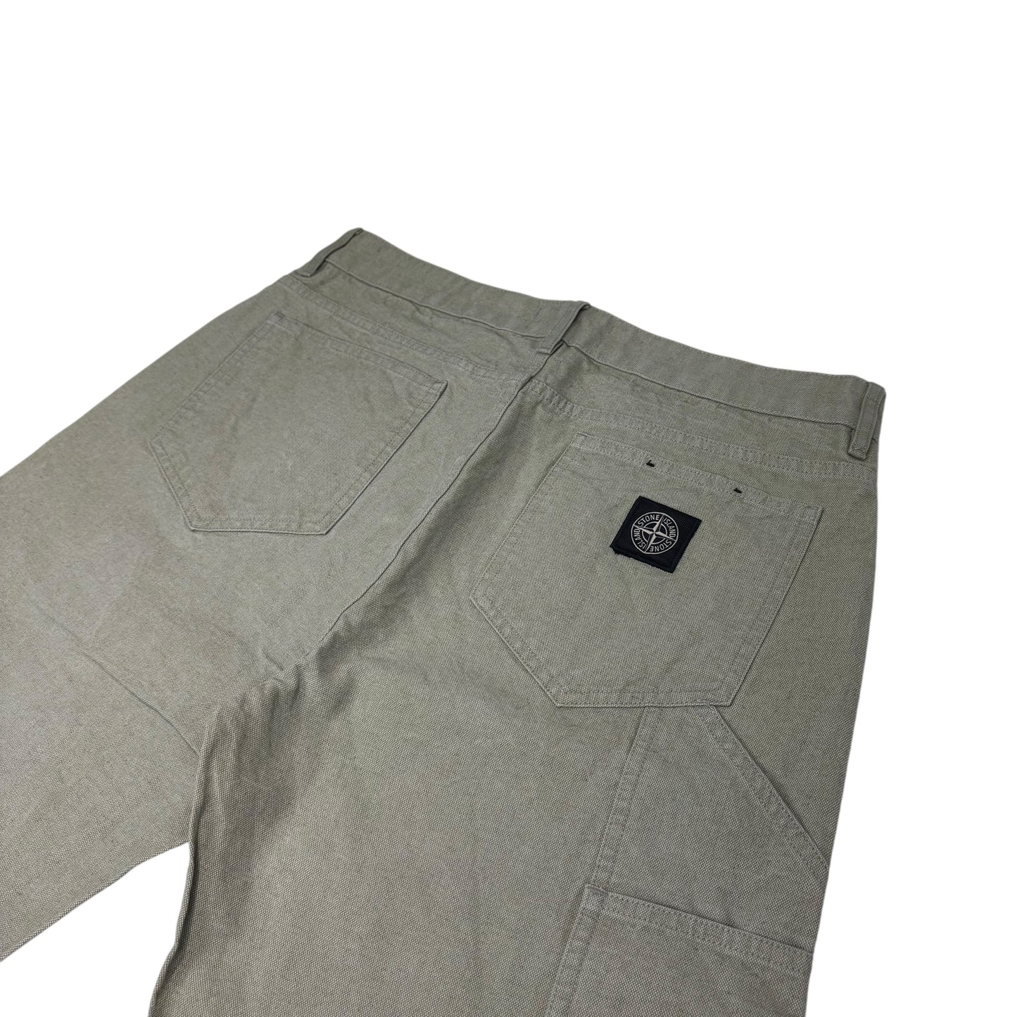 Stone Island Beige Type RE-T Patch Logo Trousers