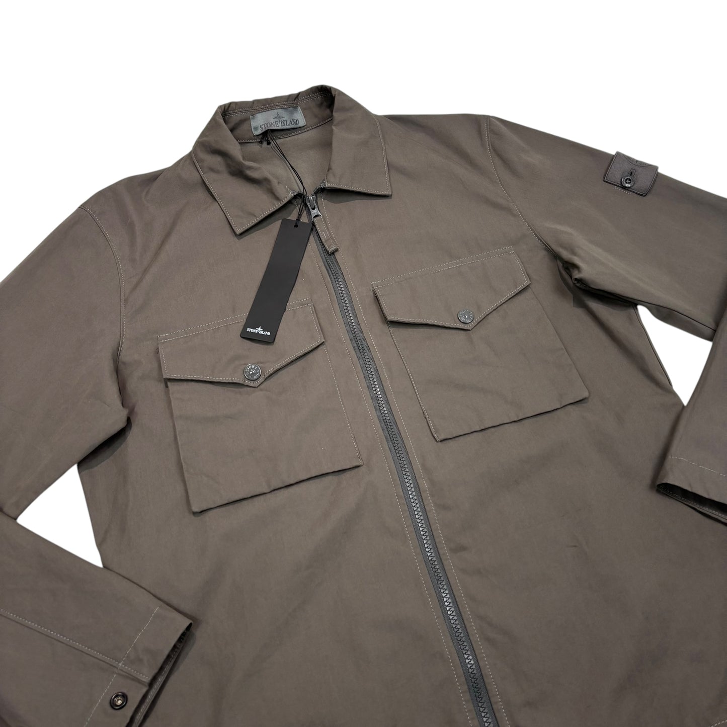 Stone Island Stone Grey Ghost Piece Double Pocket Overshirt Jacket