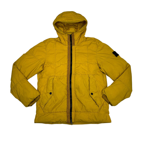 Stone Island Yellow Garment Dyed Crinkle Reps Coat