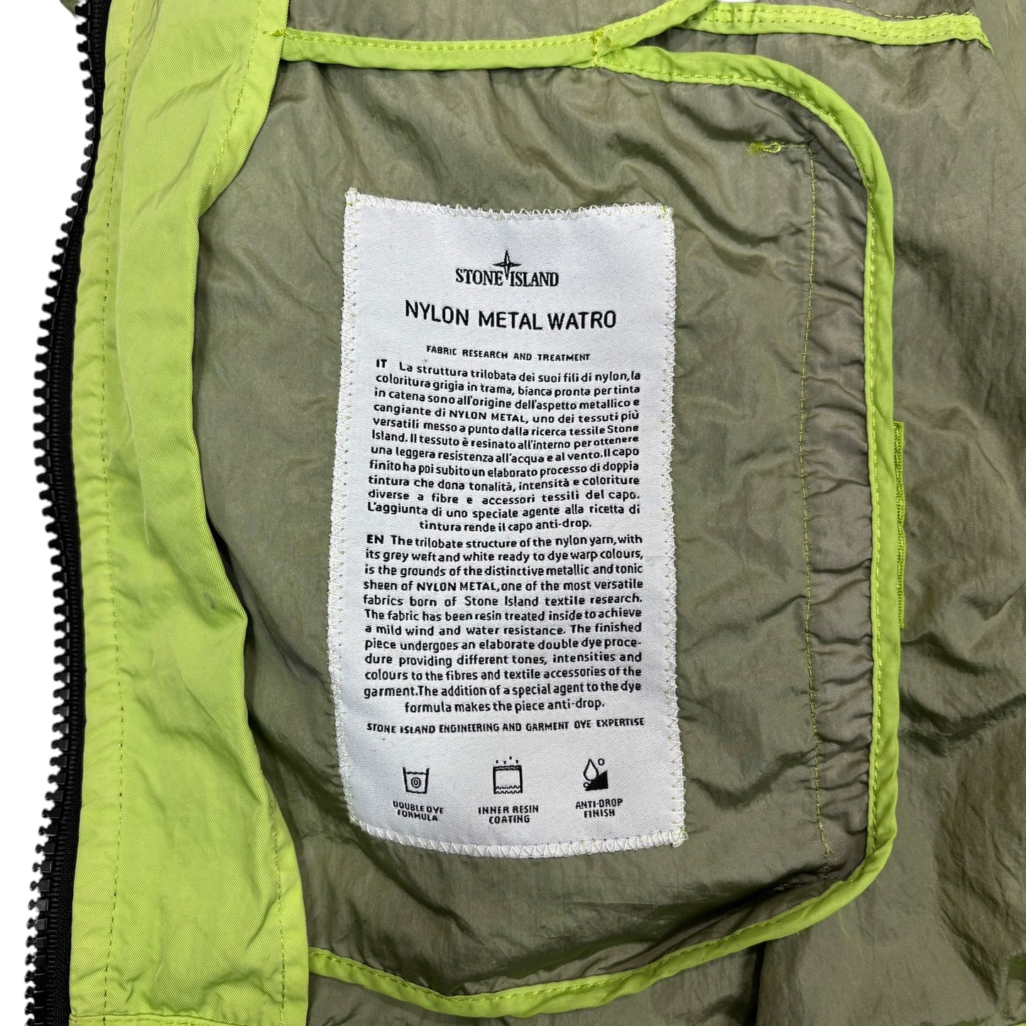 Stone Island Green Nylon Metal Watro Compass Patch Jacket