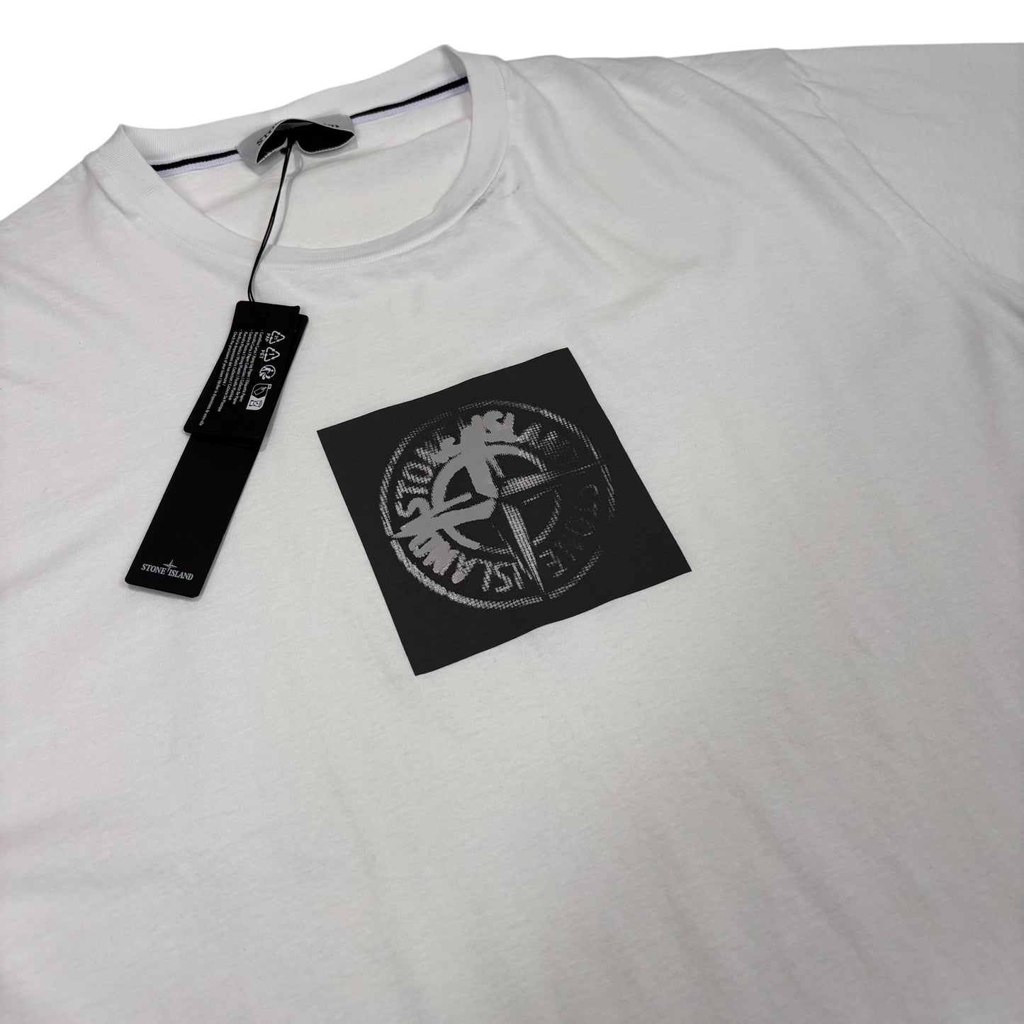 Stone Island White Institutional One Badge Print Tshirt