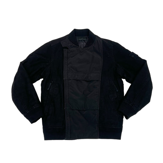 Stone Island Black Ghost Piece Diagonal Wool Jacket