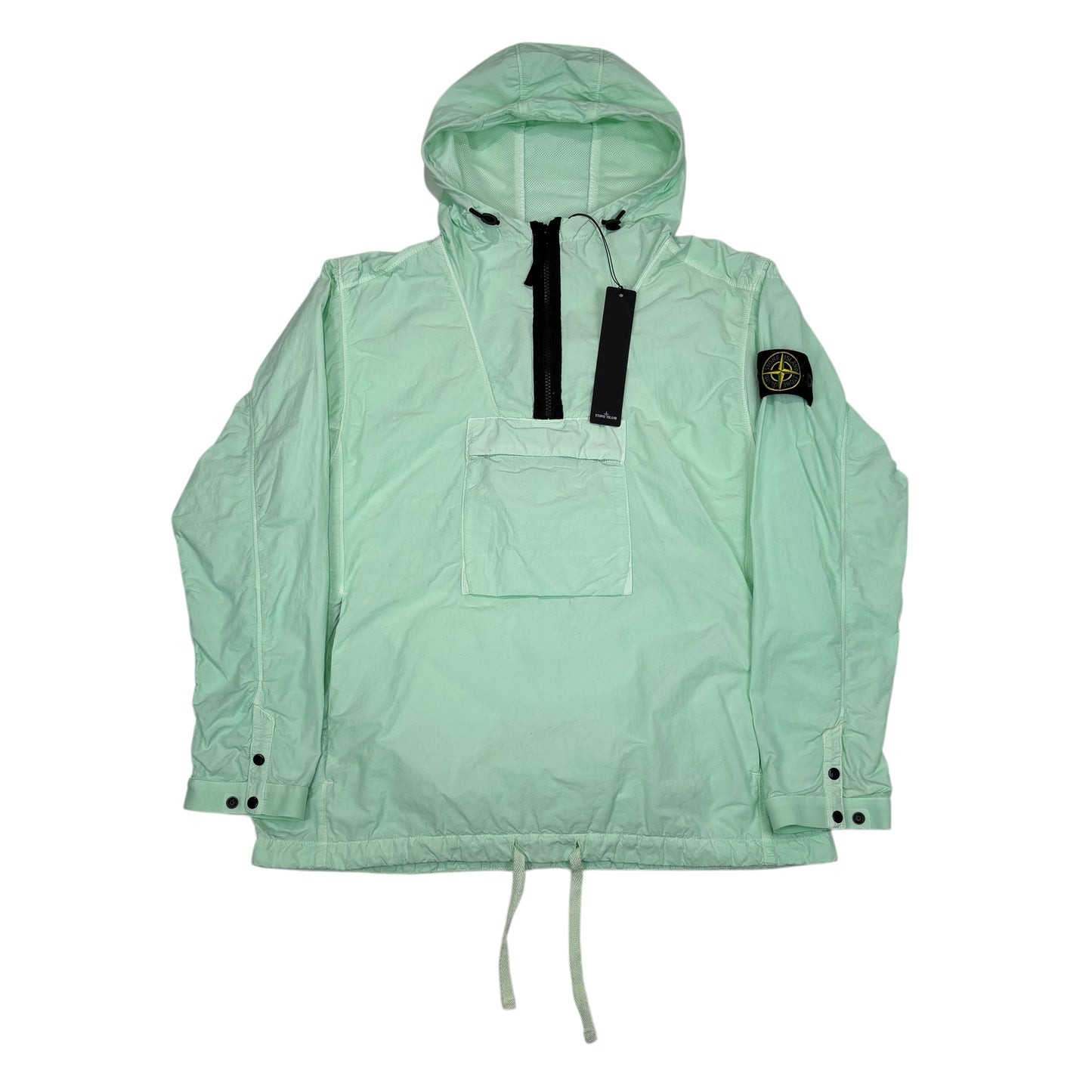 Stone Island Mint Green Pocket Detail Hooded Smock Overshirt jacket