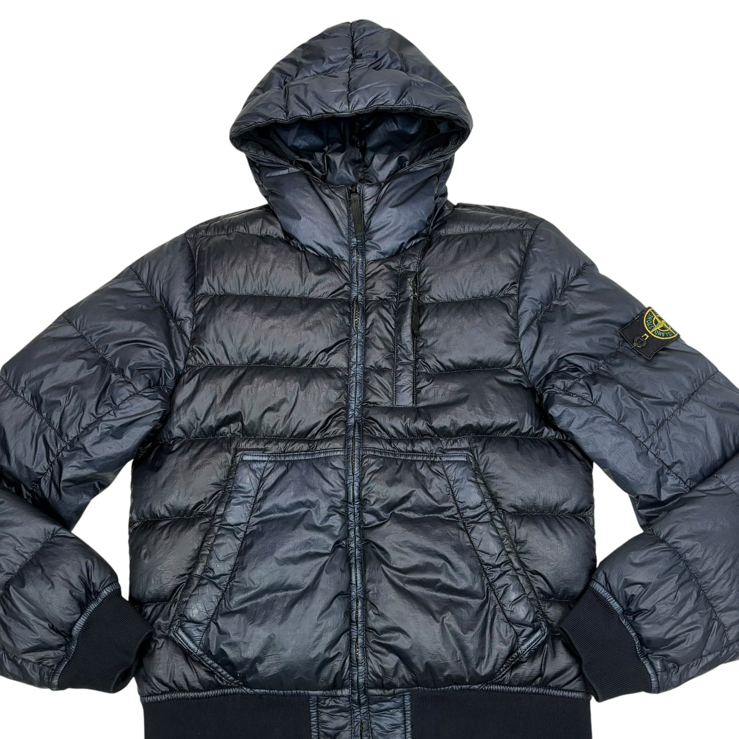 Stone Island Navy Blue Garment Dyed Down_26 GR X SQM_N Puffer Coat