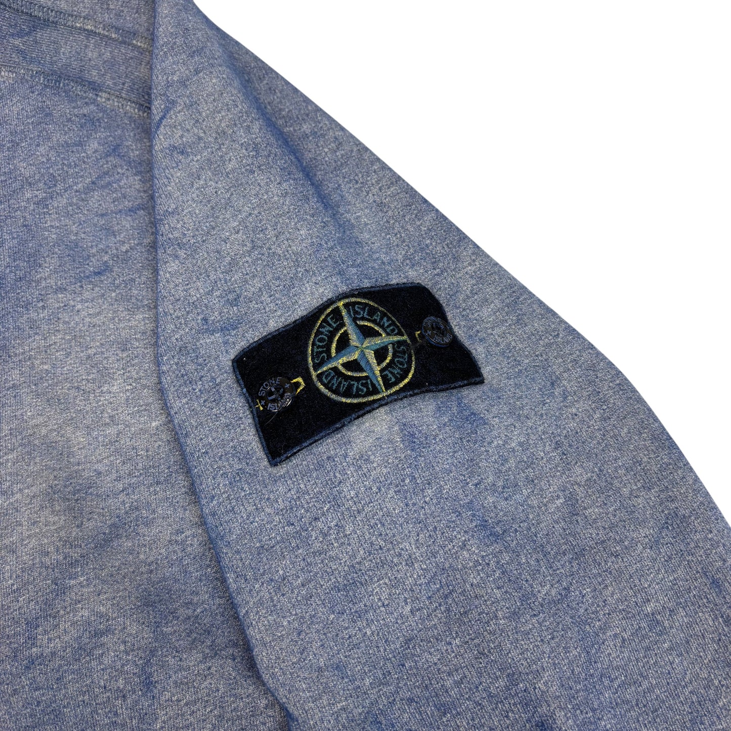 Stone Island Blue Dust Treatment Compass Patch Crewneck Jumper