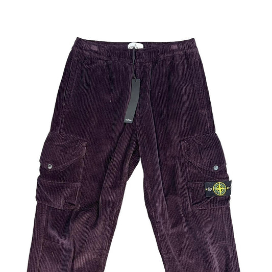 Stone Island Dark Burgundy Corduroy Trousers