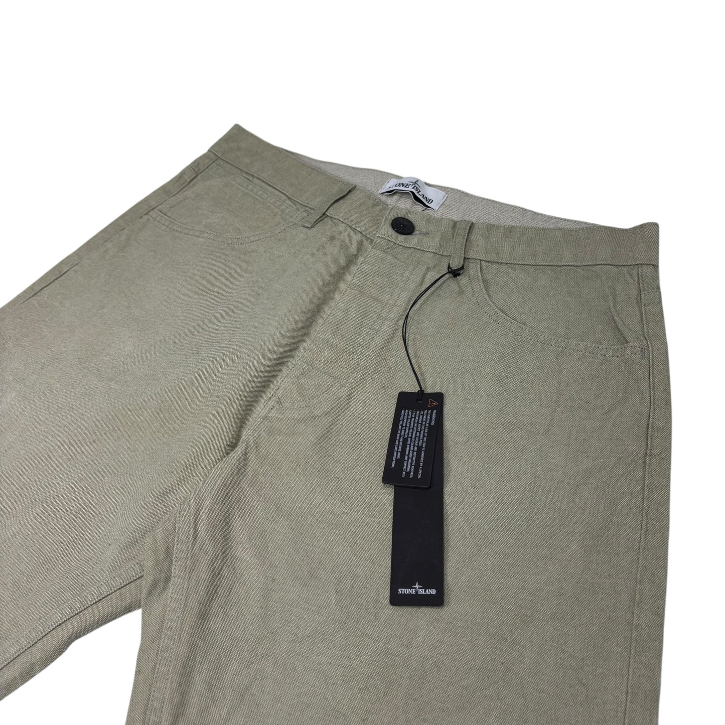 Stone Island Beige Type RE-T Patch Logo Trousers