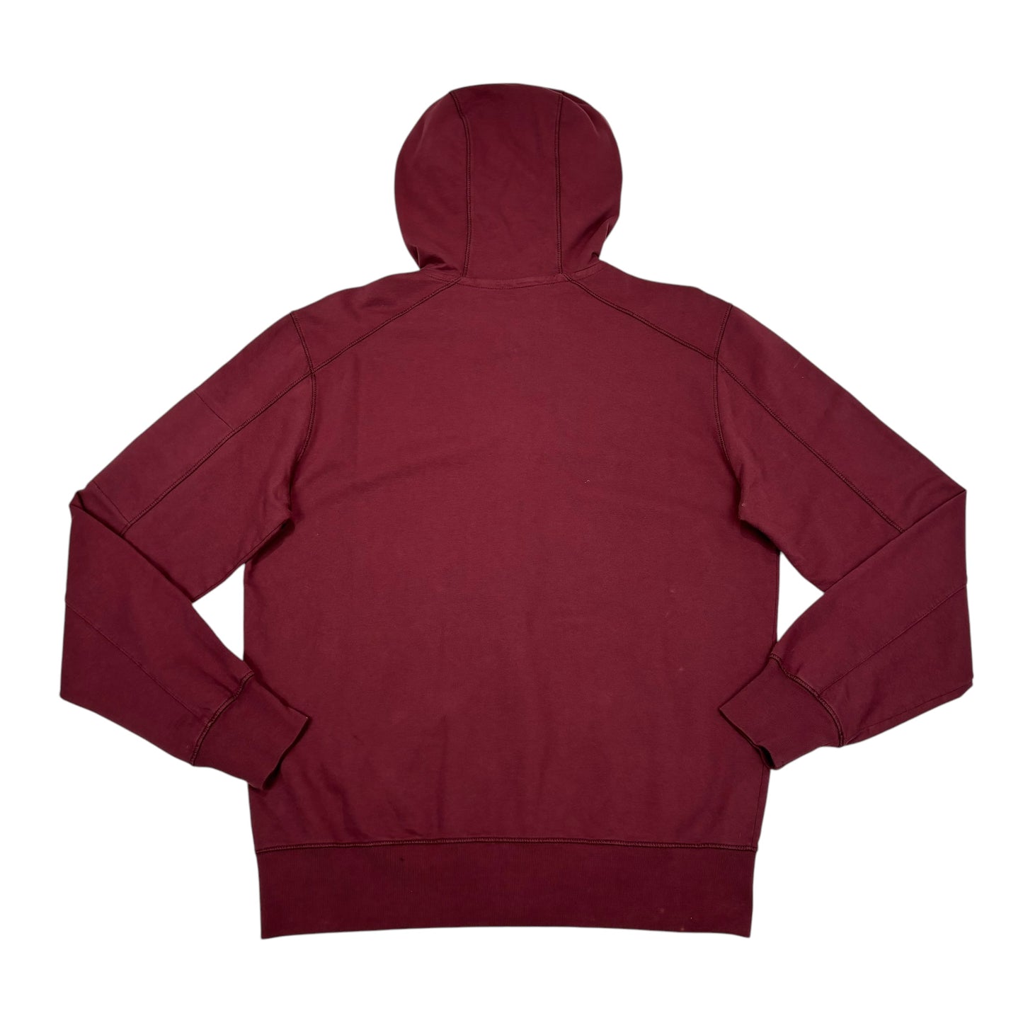 CP Company Burgundy Red Single Goggle Zip Up Hoodie