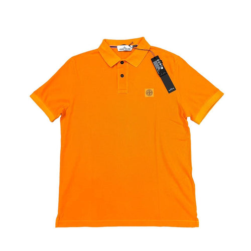 Stone island best sale orange polo shirt