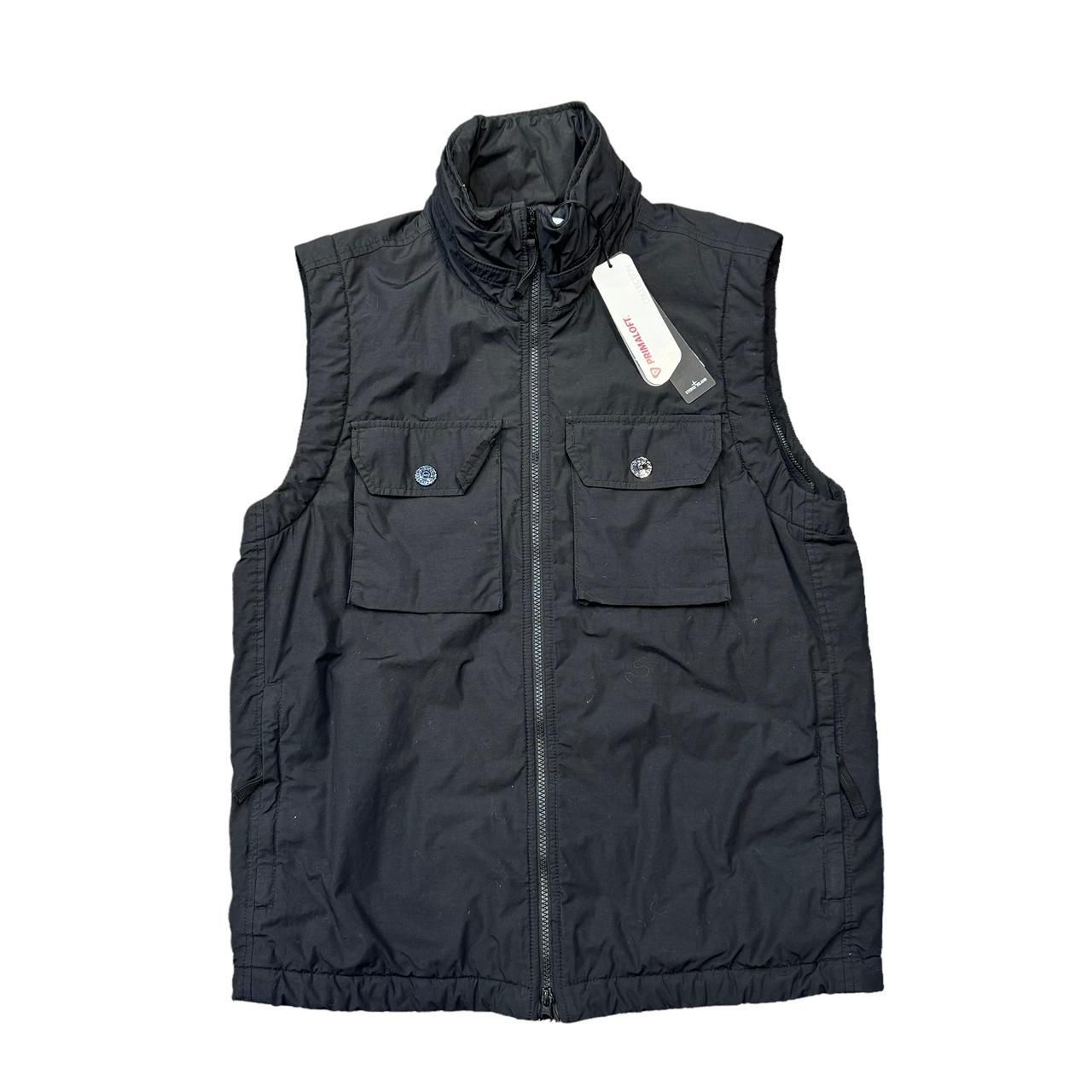 Stone Island Navy Blue Naslan Light Watro With Primaloft And Removable Sleeves Coat