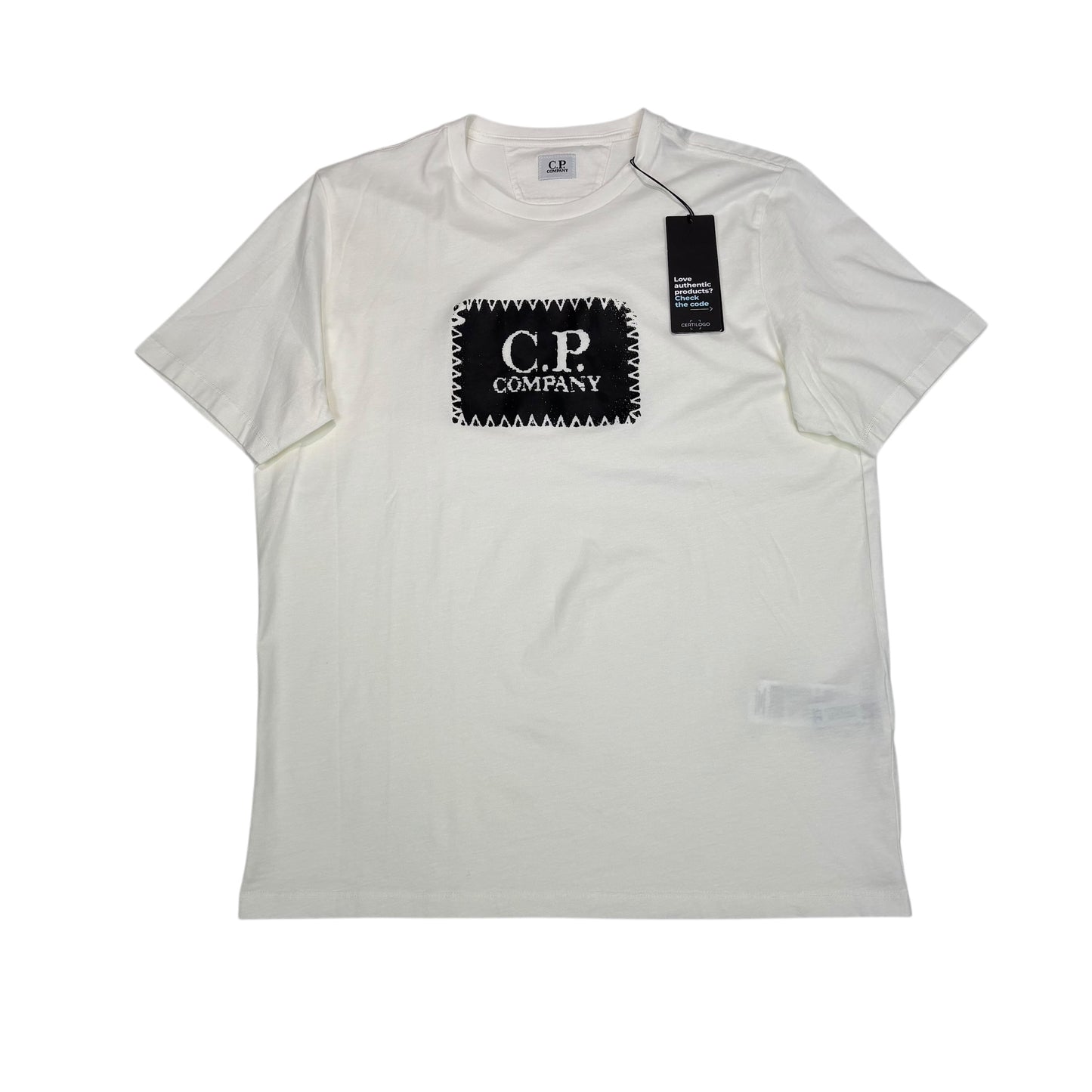 CP Company White Box Logo Spell Out TShirt