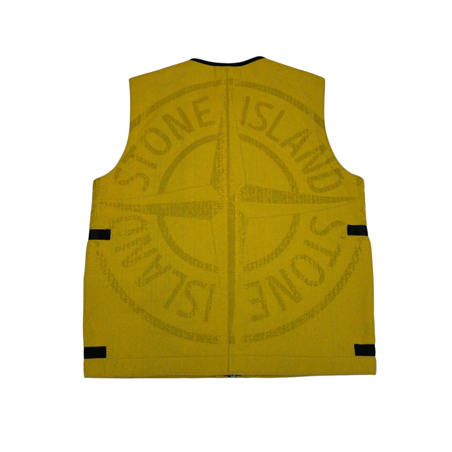 Stone Island Yellow Needle Punched Reflective Gilet