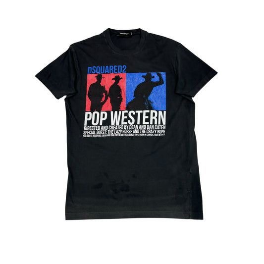 Dsquared2 Black Western Graphic Design TShirt