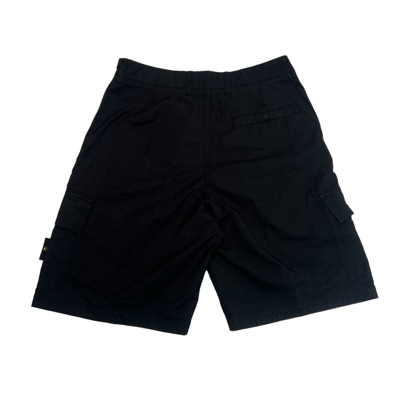 Stone Island Black Wide Leg Bermuda Compass-Patch Shorts