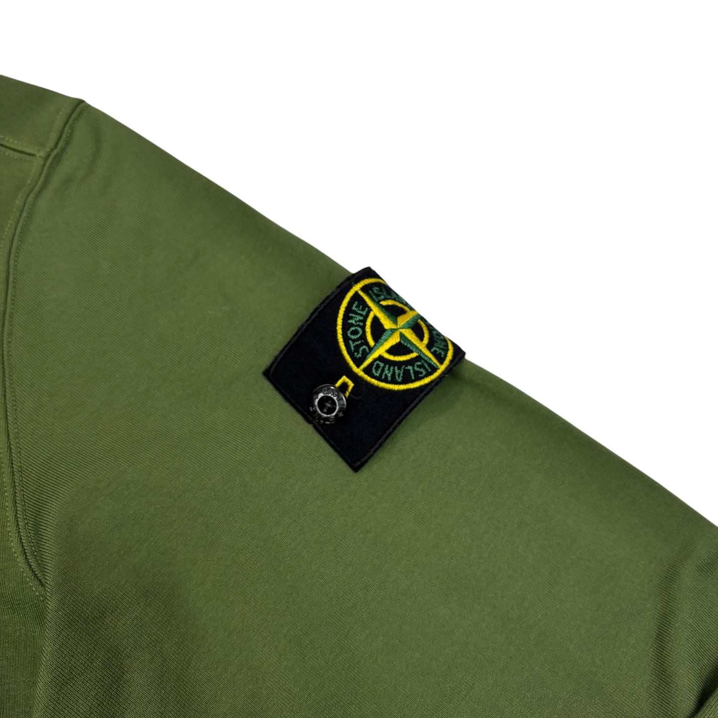 Stone Island Forest Green Collar Detail Quarter Zip Compass Patch Jumper