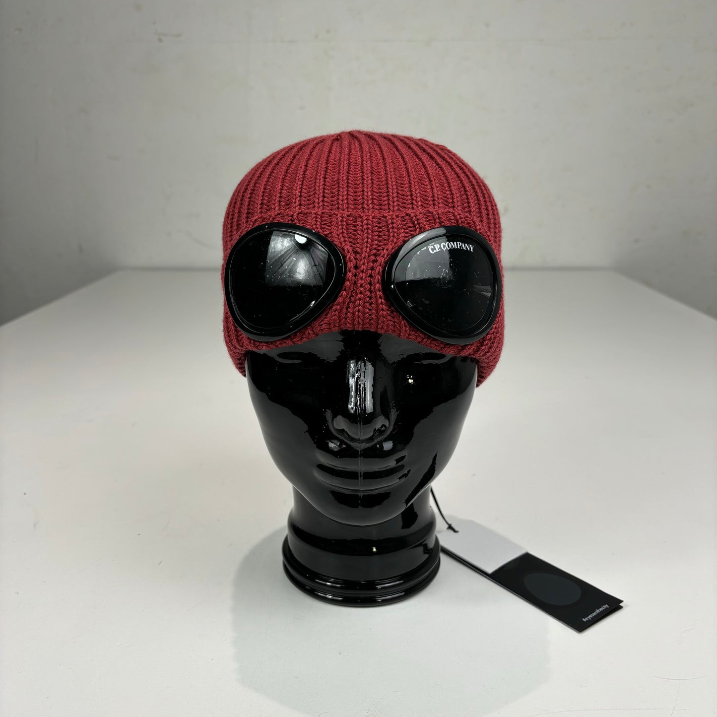 CP Company Ketchup Red Double Goggle Knitted Woollen Beanie