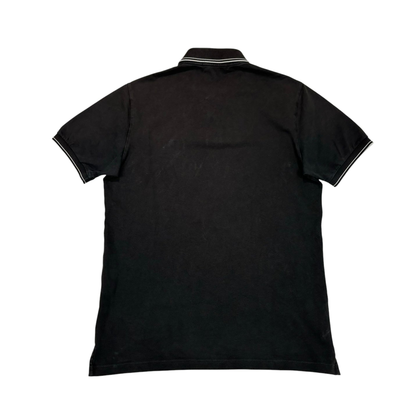 Stone Island Black Box Logo Striped Polo Shirt