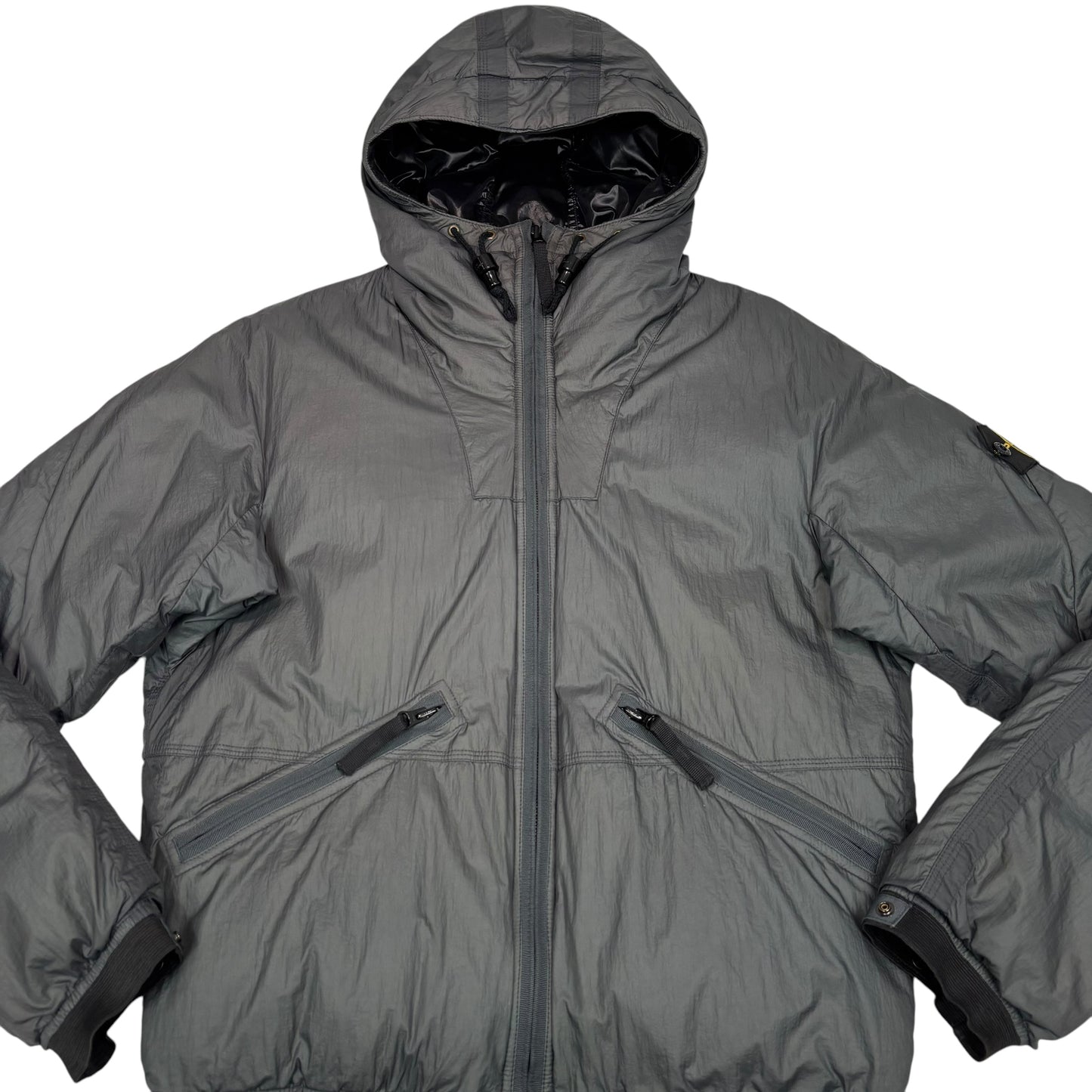 Stone Island Grey Mesh Badge Down Jacket