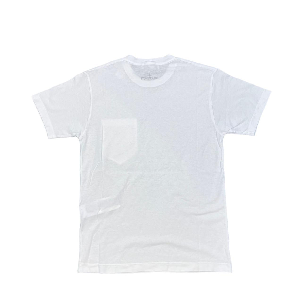 Stone Island White and Grey T-Shirt