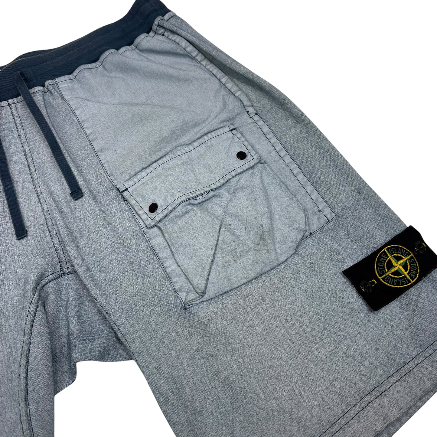 Stone Island Blue Pocket Detail Compass Patch Shorts