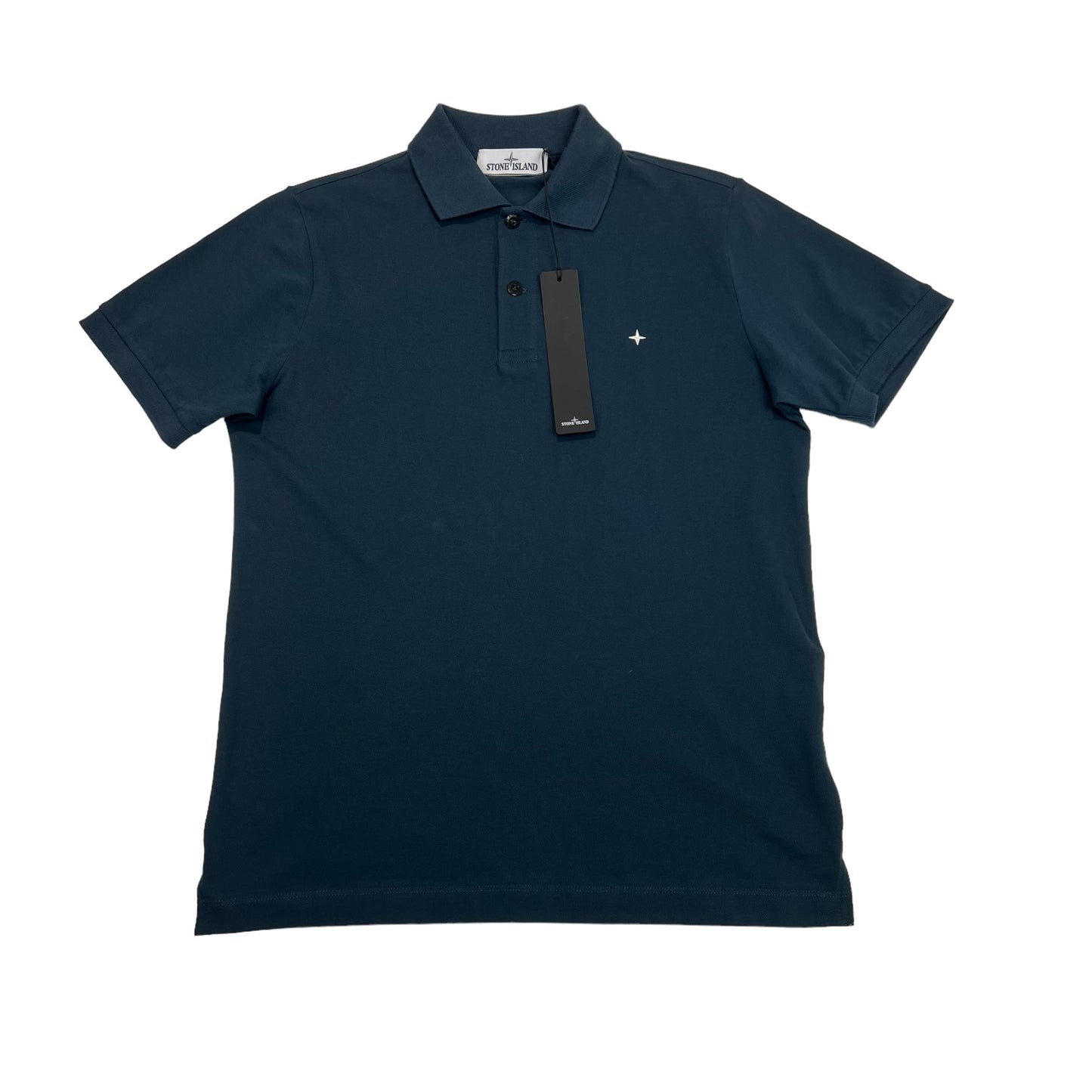 Stone Island Navy Blue Marina Embroidered-Logo Polo TShirt