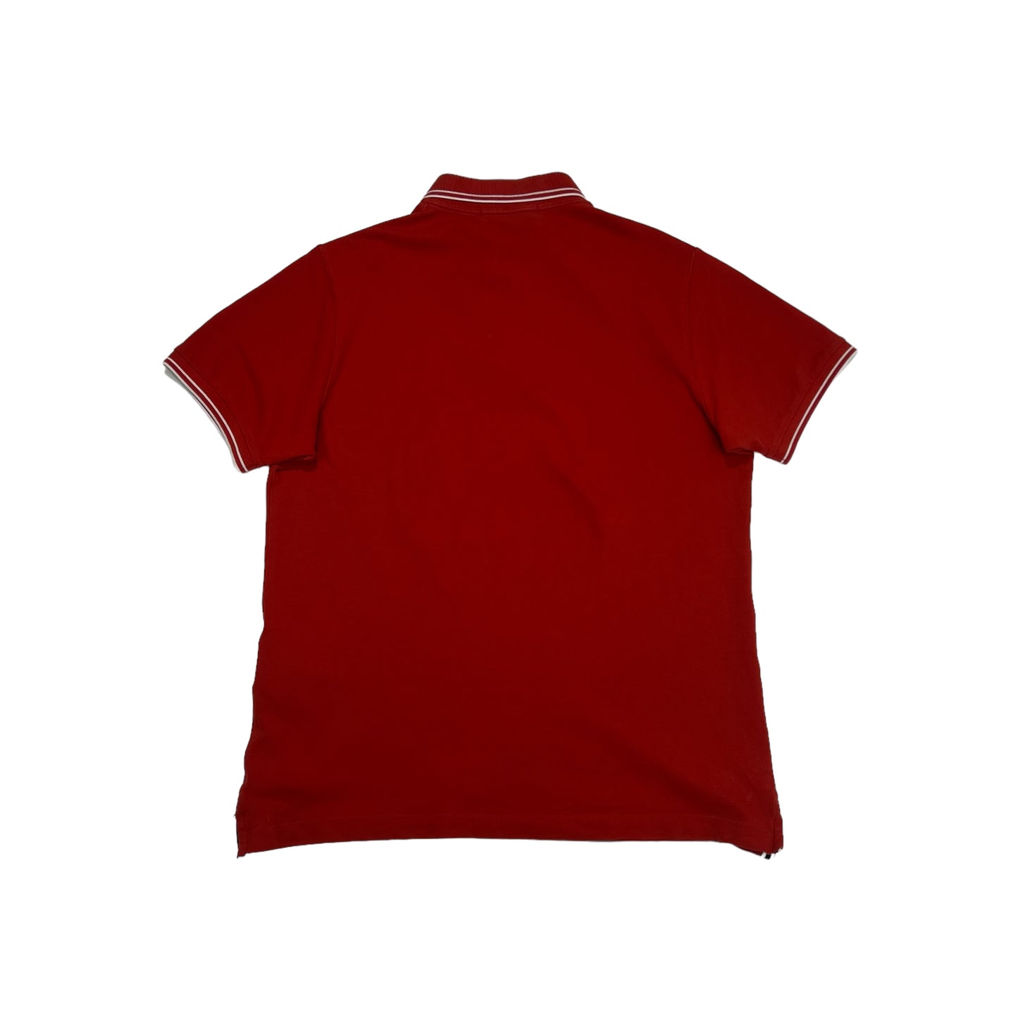 Stone Island Red Patch Logo Striped Polo TShirt