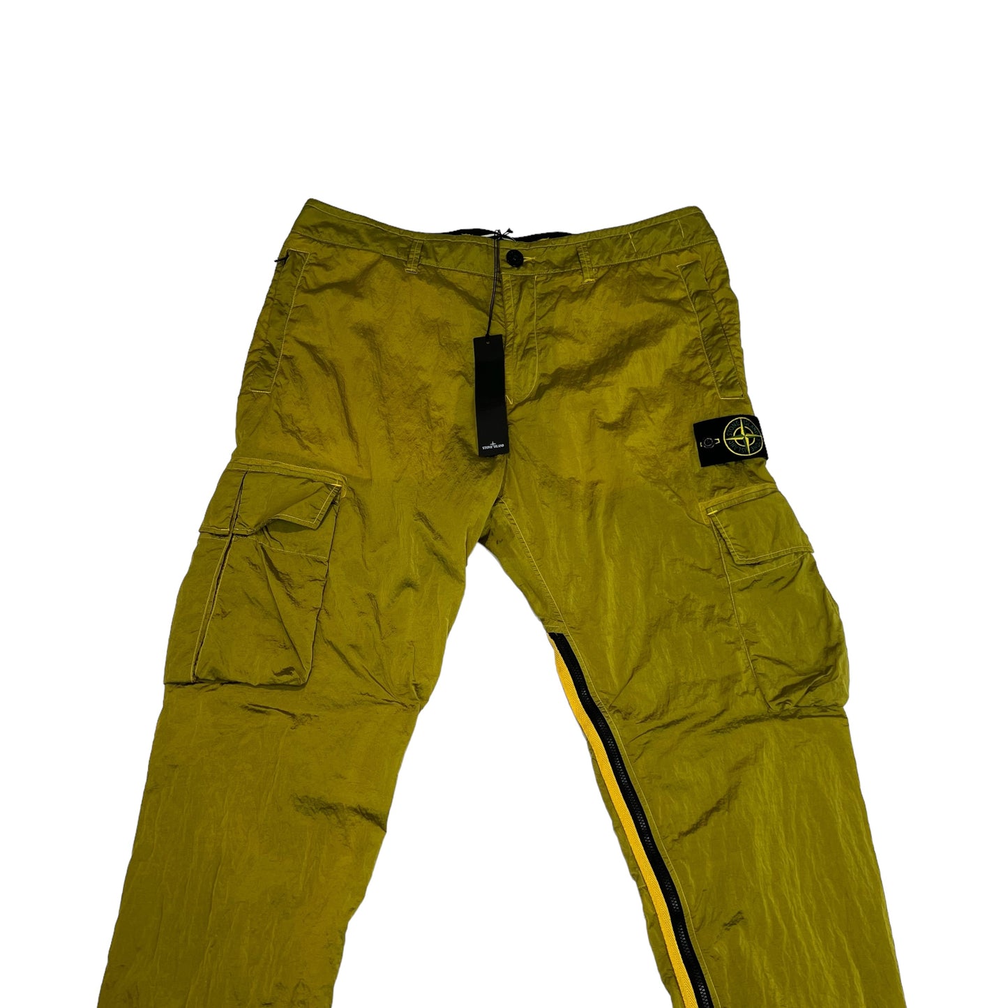 Stone Island Yellow Nylon Metal Compass-Patch Pocket Desighn Trousers