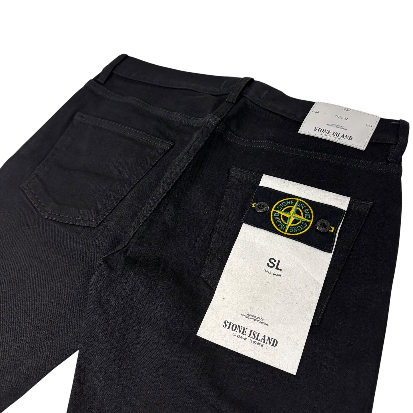 Stone Island Black Demin Type-SL Compass Patch Jeans