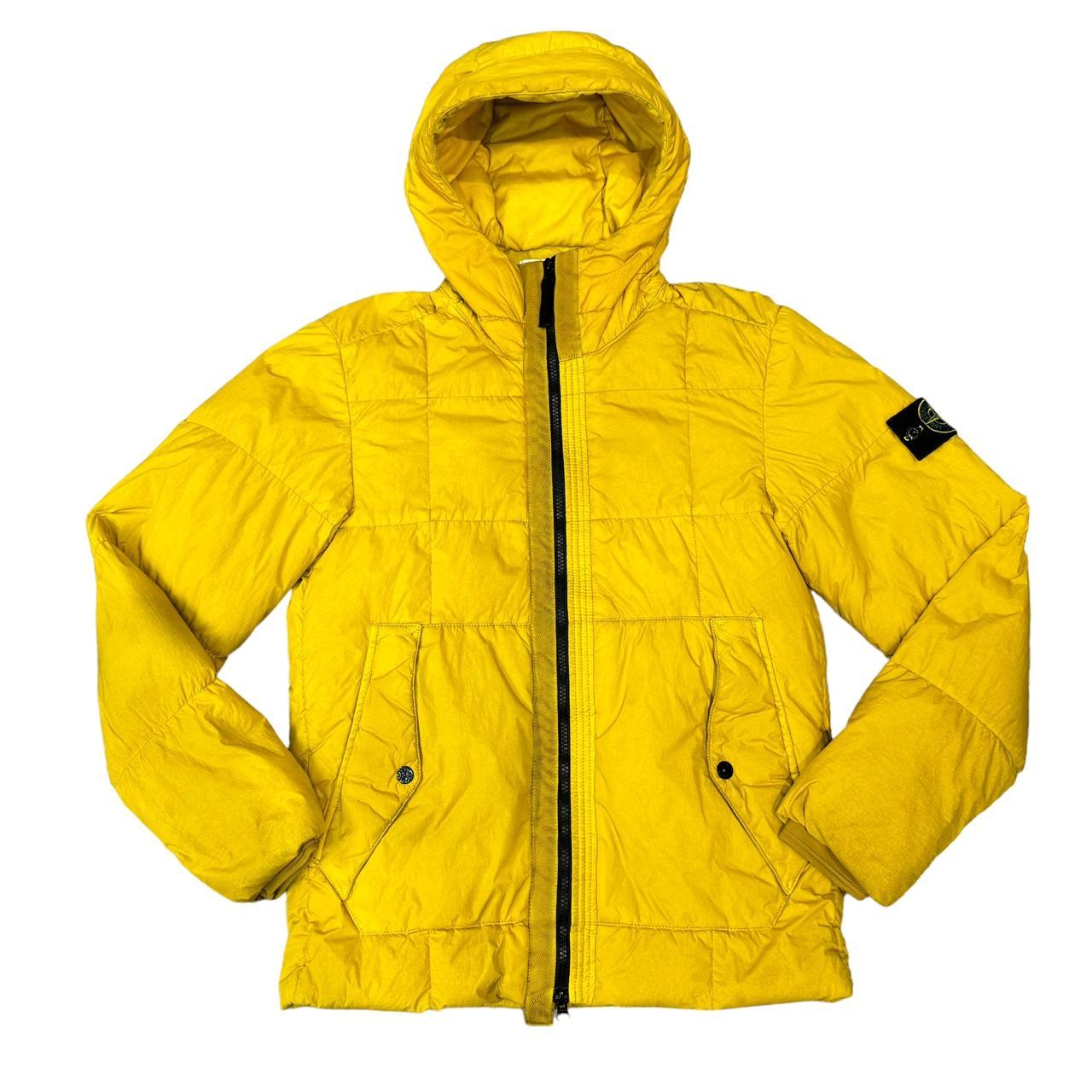 Stone Island Yellow Garment Dyed Crinkle Rep Coat