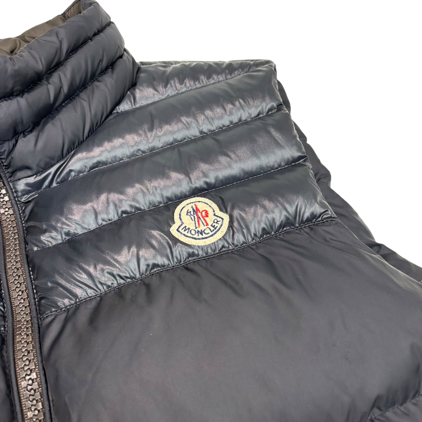 Moncler Navy Blue Padded Regular Patch Gilet