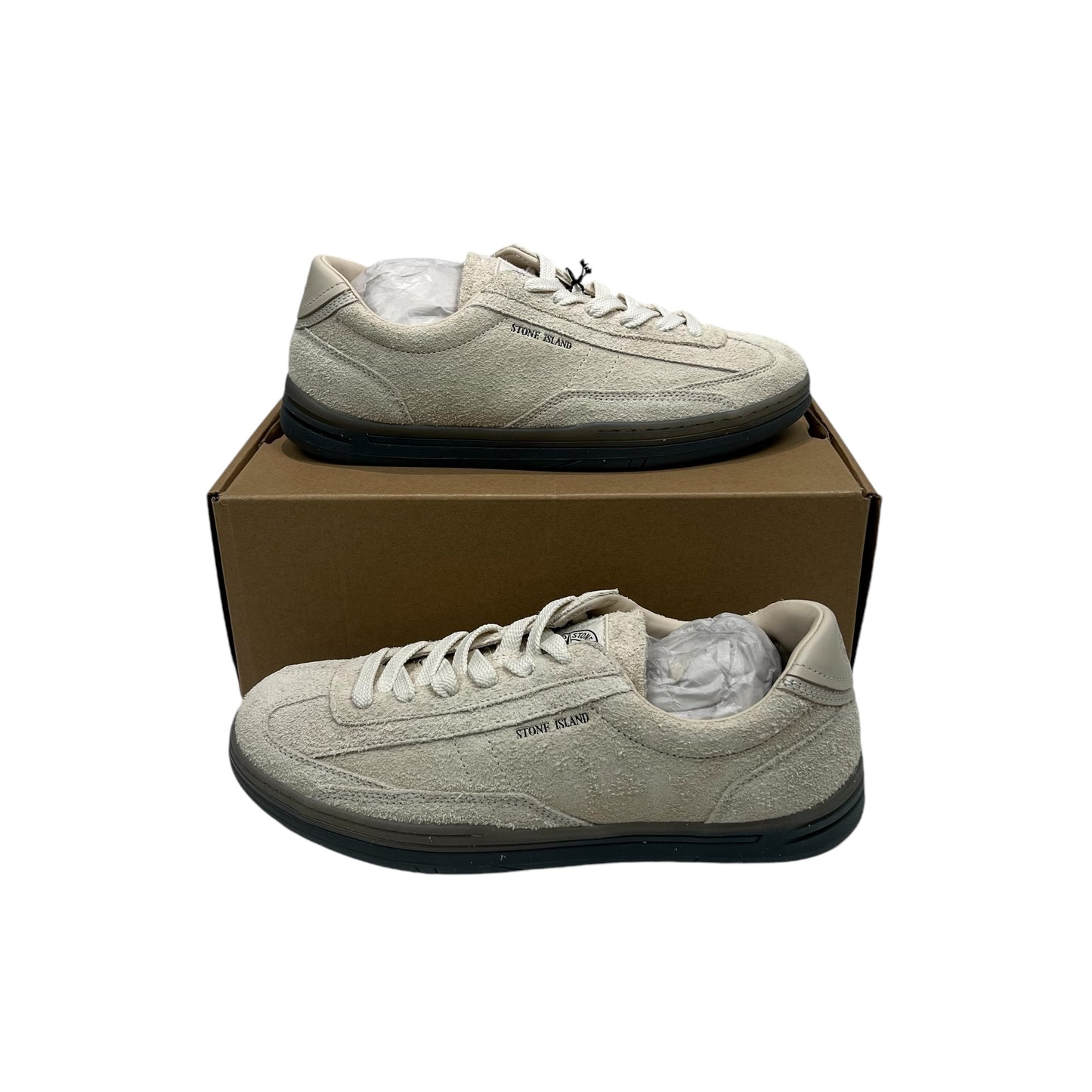 Stone Island Cream Rock Suede Trainers