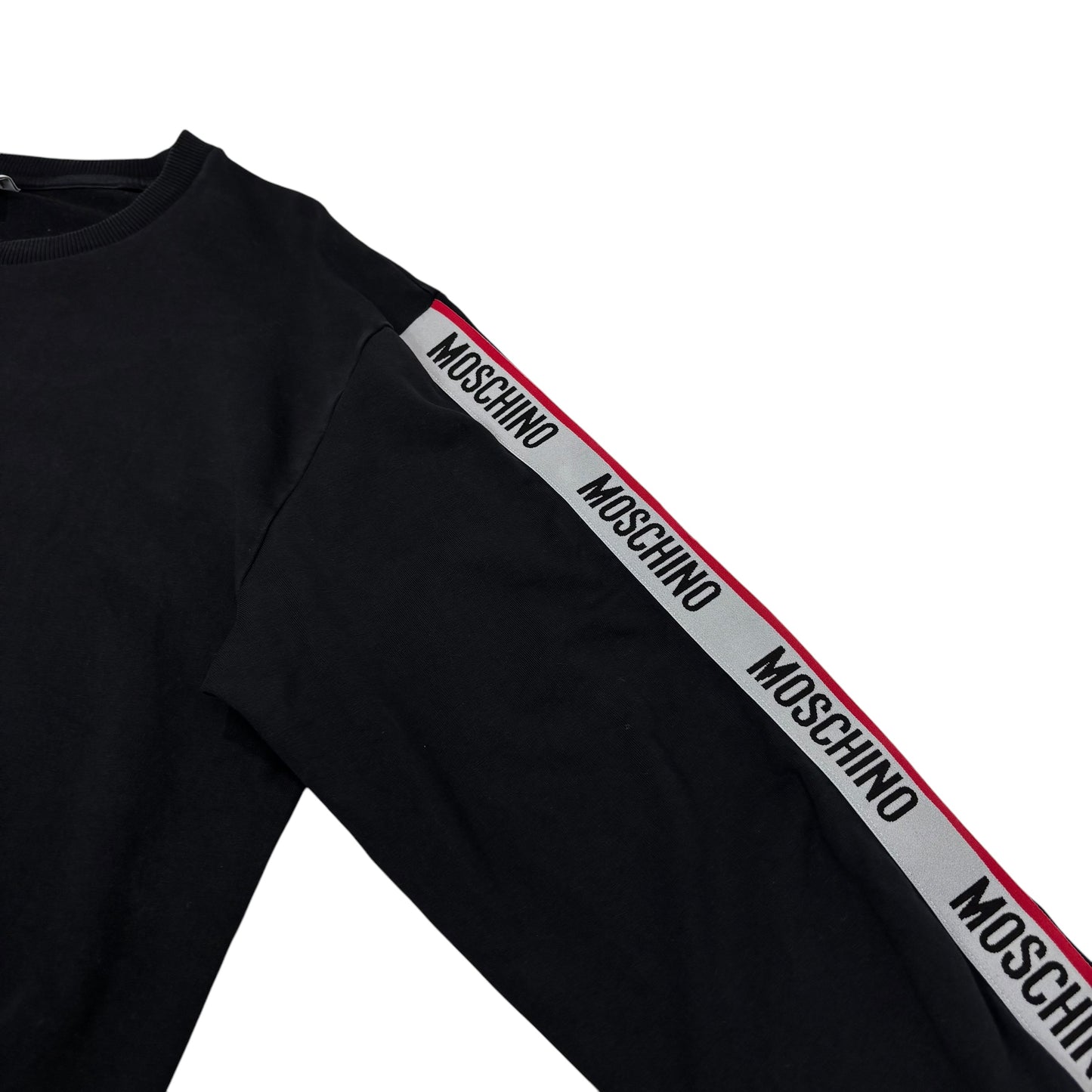 Moschino Black Tape Logo Embroidery Crewneck Jumper