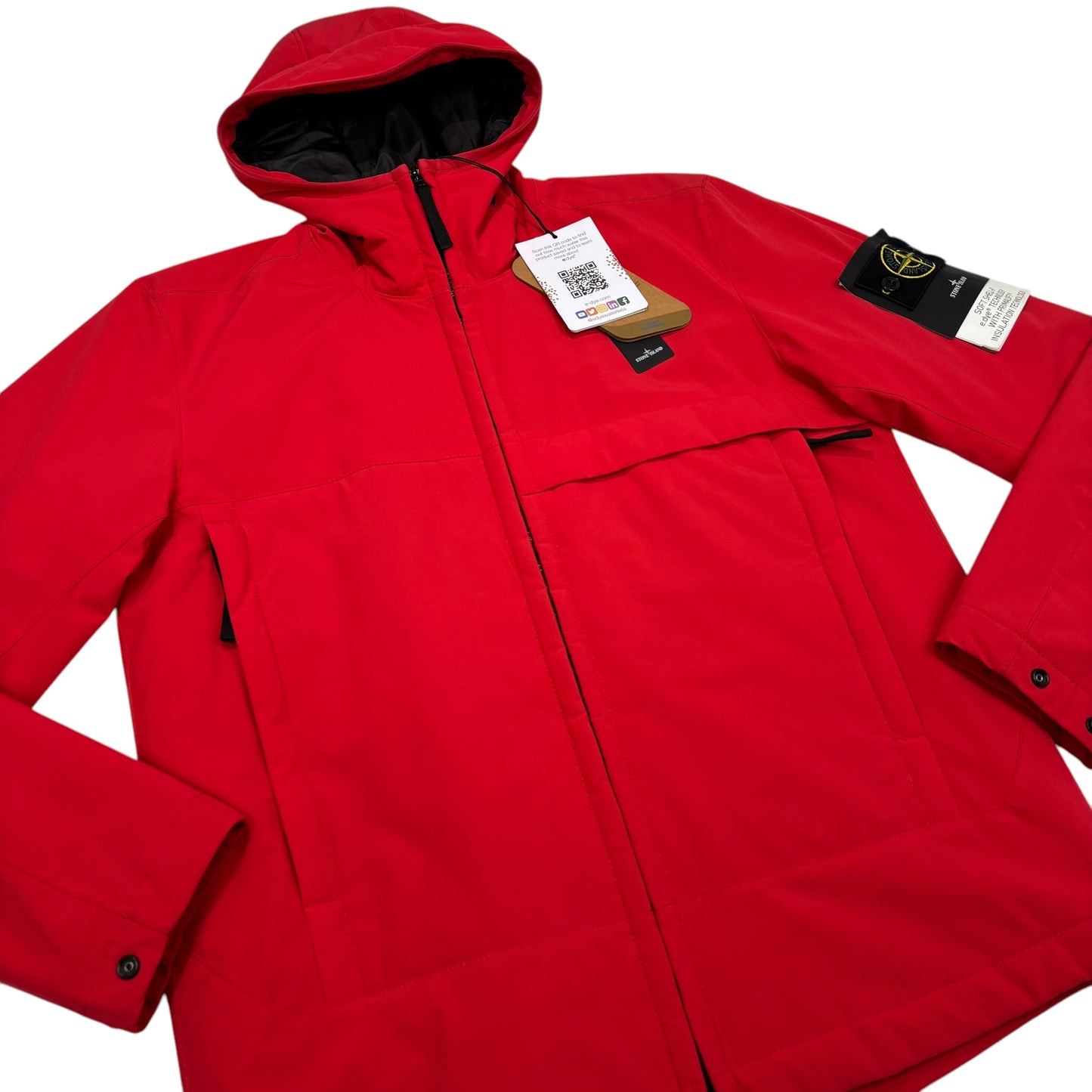 Stone Island Red Soft Shell-R e.dye Technology with Primaloft Insulation Technology Jacket