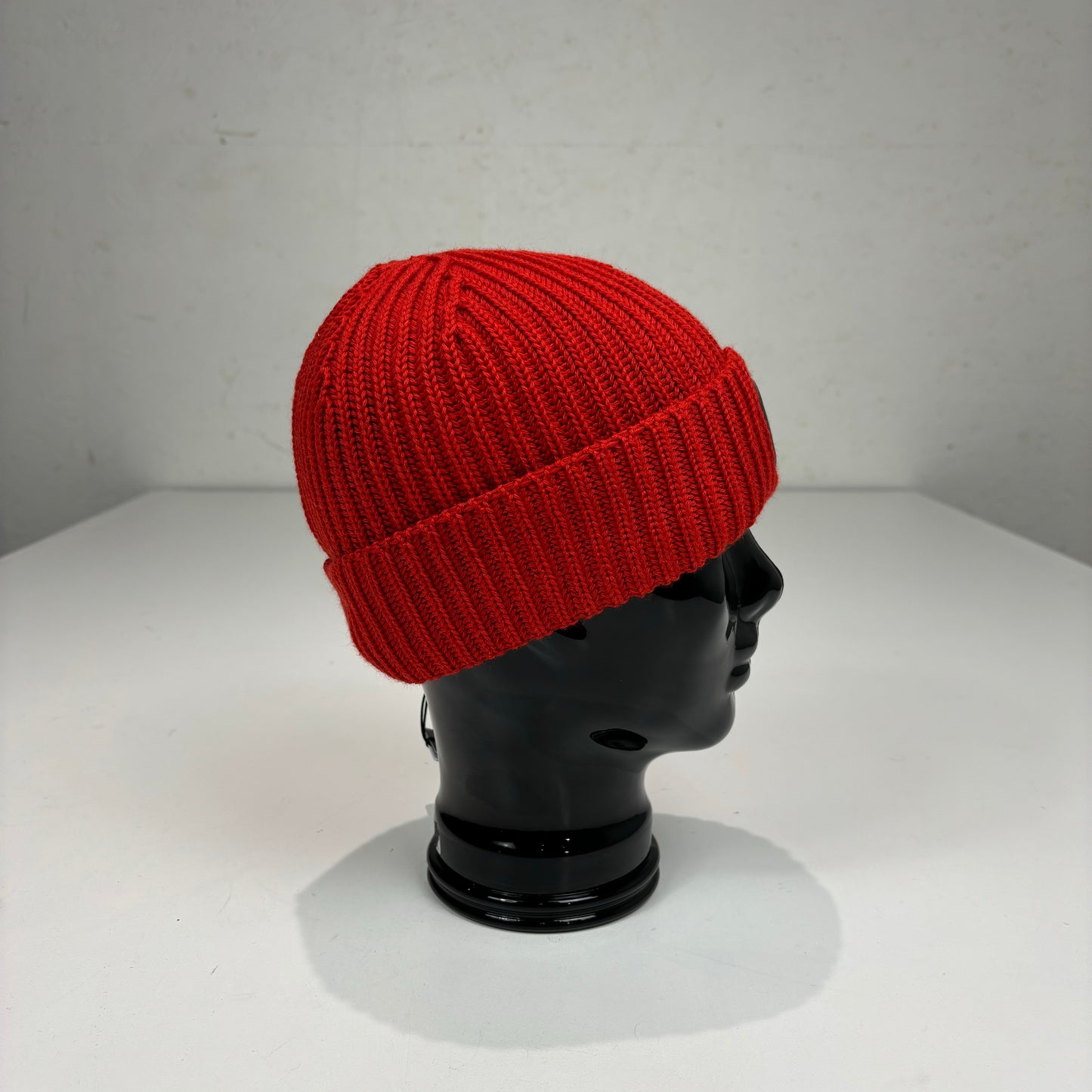 CP Company Pompeian Red Single Goggle Knitted Woollen Beanie