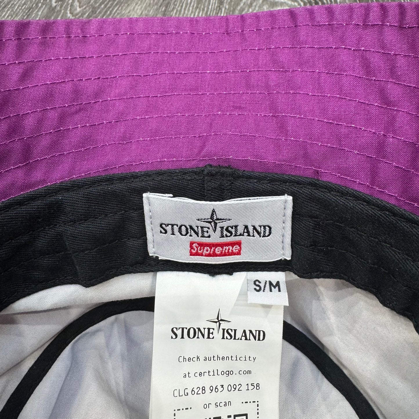 Stone Island X Supreme Magenta Purple Bucket Hat