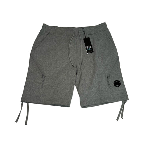 CP Company Melange Grey Diagonal Raised Fleeced Zipped Pocket Shorts