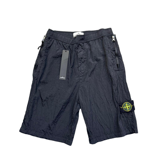 Stone Island Black Nylon Bermuda Shorts