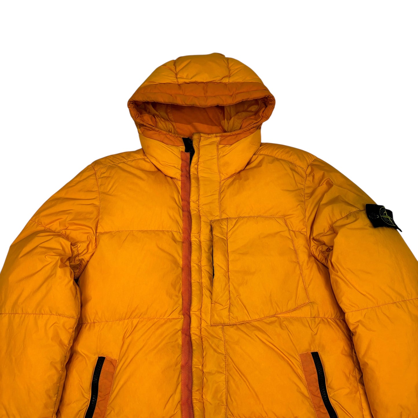 Stone Island Yellow Garment Dyed Crinkle Reps NY Down Jacket